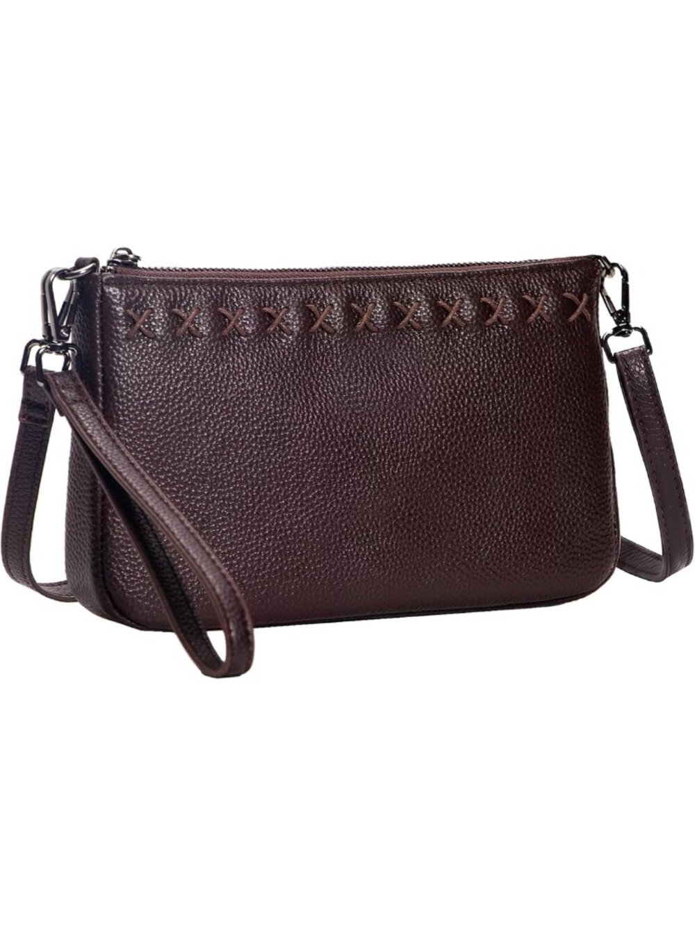 Stylish RFID Genuine Leather Wristlet Wallet Purse for Women - Cell Phone Clutch